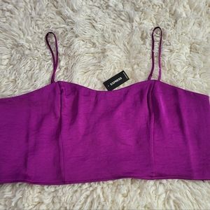 Express satin crop top NWT